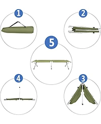 Sevorley Portable Folding Camping Cot with Aluminum Frame, Oxford Fabric and Carry Bag for Travel and Guest Use