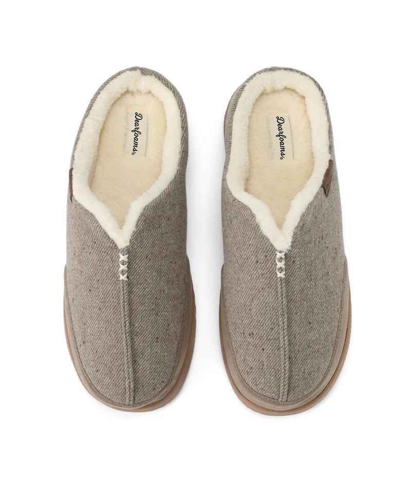 Dearfoams Men's Aldan Indoor-Outdoor Round Toe Clog Slippers