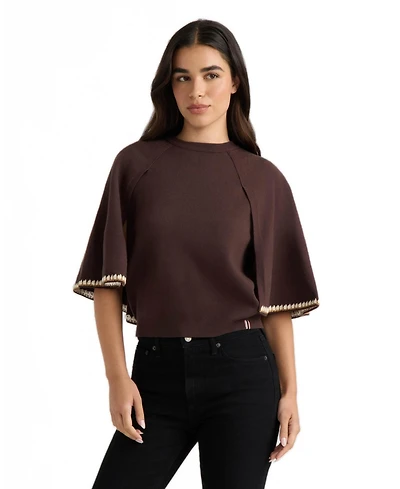 Hunter Women's Cape Sleeve Knit Sweater Top
