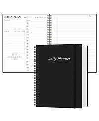 Danrong Undated Daily Planner Hourly Schedule To Do List Notebook with Pocket and Closure