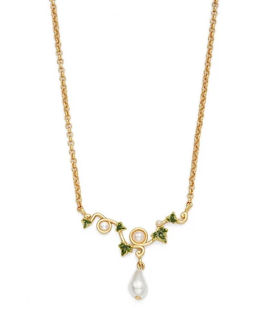 Fable England Ivy and Pearl Necklace in Gold