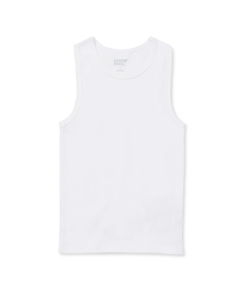 Lands' End Boys' 4-20 Ribbed Cotton Tank Tops, 4-Pack