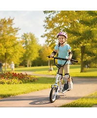 Glintex Youth Kick Scooter with 12" Wheels, Adjustable Handlebar and Caliper Dual Brakes, 220 lbs Capacity, Ages 5+