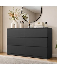 homfan 6 Drawer Dresser for Bedroom, Chest of Drawers, Storage with Deep Drawers Living Room, Hallway, Entryway, Bedroom