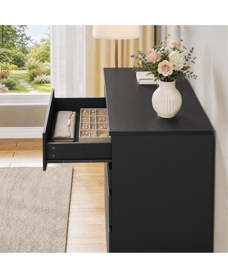 homfan 5 Drawer Dresser for Bedroom, Tall Modern Chest of Drawers, with Deep Drawers Living Room, Hallway, Entryway, Bedroom