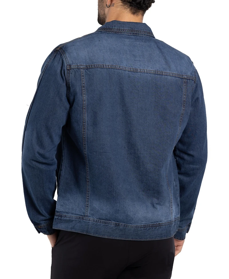 Xray Men's Plaid Lined Denim Jacket