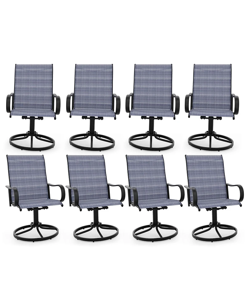 homfan 8-Pack 40" H Patio Swivel Chairs, Outdoor Rotating Lounge Chairs with 360-Degree Swivel for Garden Deck Balcony