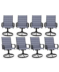 homfan 8-Pack 40" H Patio Swivel Chairs, Outdoor Rotating Lounge Chairs with 360-Degree Swivel for Garden Deck Balcony