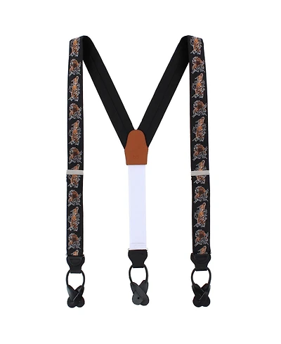 Trafalgar Men's Bengali Crouching Tiger Silk Novelty Button End Suspenders