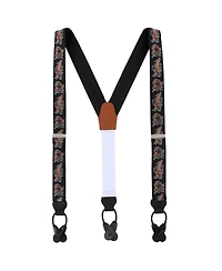Trafalgar Men's Bengali Crouching Tiger Silk Novelty Button End Suspenders