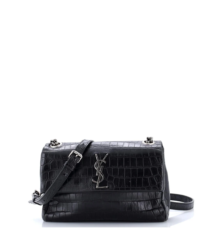 Pre-Owned Saint Laurent Small West Hollywood Shoulder Bag Embossed Leather