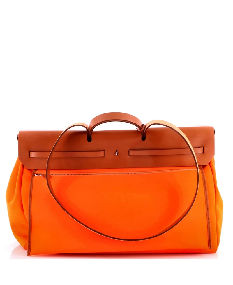 Pre-Owned Hermes Herbag Cabine Toile and Leather