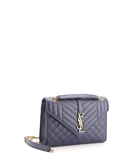 Pre-Owned Saint Laurent Medium Classic Monogram Envelope Satchel Mixed Matelasse Leather