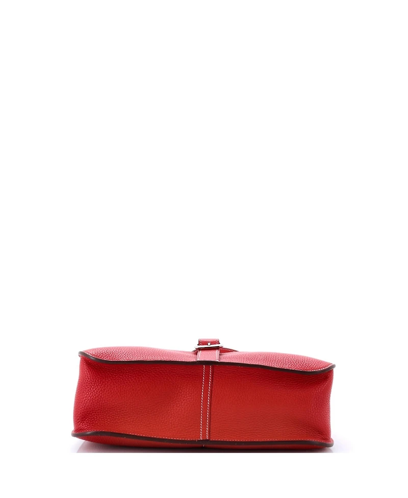 Hermes Halzan 31 Leather Top-Handle Shoulder Bag