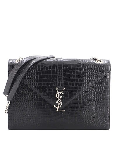 Pre-Owned Saint Laurent Large Classic Monogram Envelope Satchel Embossed Leather