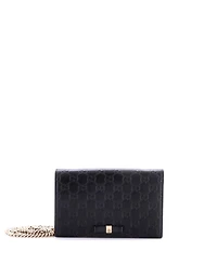 Pre-Owned Gucci Signature Wallet on Chain Guccissima Leather