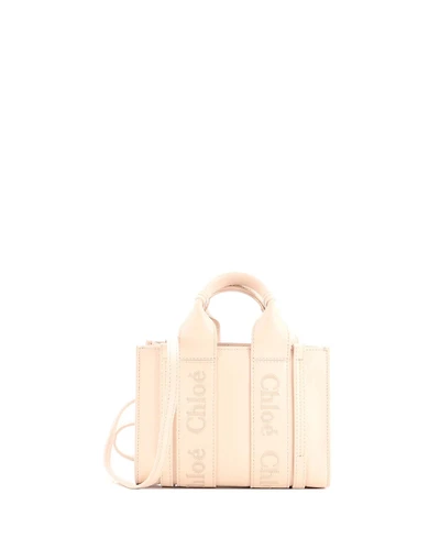 Pre-Owned Chloe Mini Woody Convertible Tote Leather