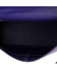 Pre-Owned Hermes Kelly 35 Handbag Blue Epsom with Palladium Hardware