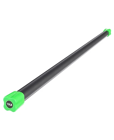 Signature Fitness Total Body Workout Steel Weighted Bar w/Padded Foam, 15 Pounds