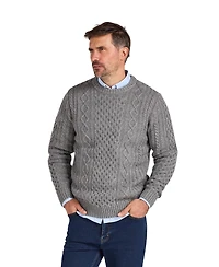 Raging Bull Men's Chunky Cable-Knit Relaxed-Fit Crewneck Sweater