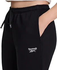 Reebok Women's Small Logo Mid-Rise Flare Pants