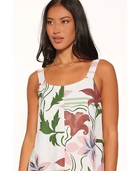 Petal and Pup Women's Farlie Square-Neckline Floral-Print Sleeveless Mini Dress