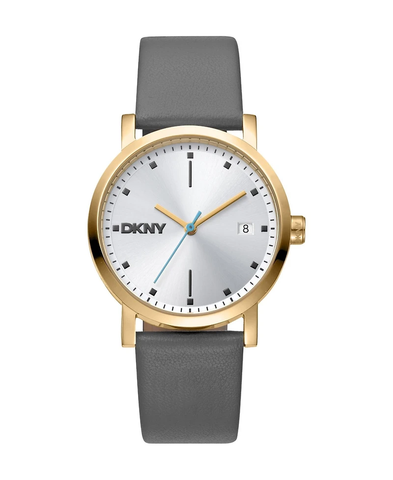 Dkny Women's Quartz Soho Midi Leather Strap Watch, 34 mm