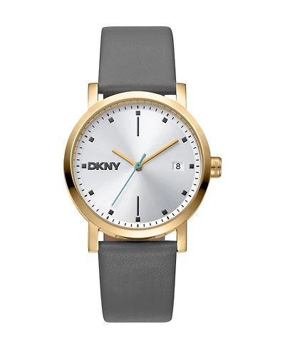 Dkny Women's Quartz Soho Midi Leather Strap Watch, 34 mm