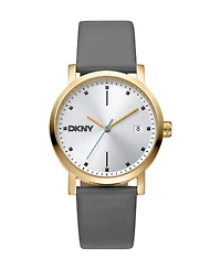 Dkny Women's Quartz Soho Midi Leather Strap Watch, 34 mm