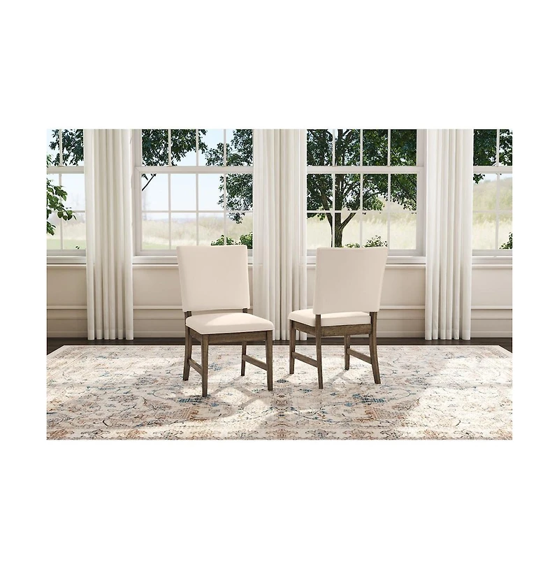 A-America Leucadia Ladderback Side Chair with Upholstered Seat (2 pack), Toasted Java