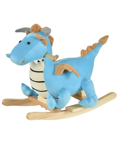 Glintex Plush Rocking Dinosaur with Realistic Dinosaur Sounds, Holds 66 lbs, Ages 18-36 Months