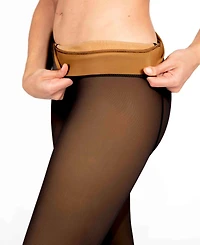 Hue Women's Faux-Translucent Fleece-Lined Tights U24206