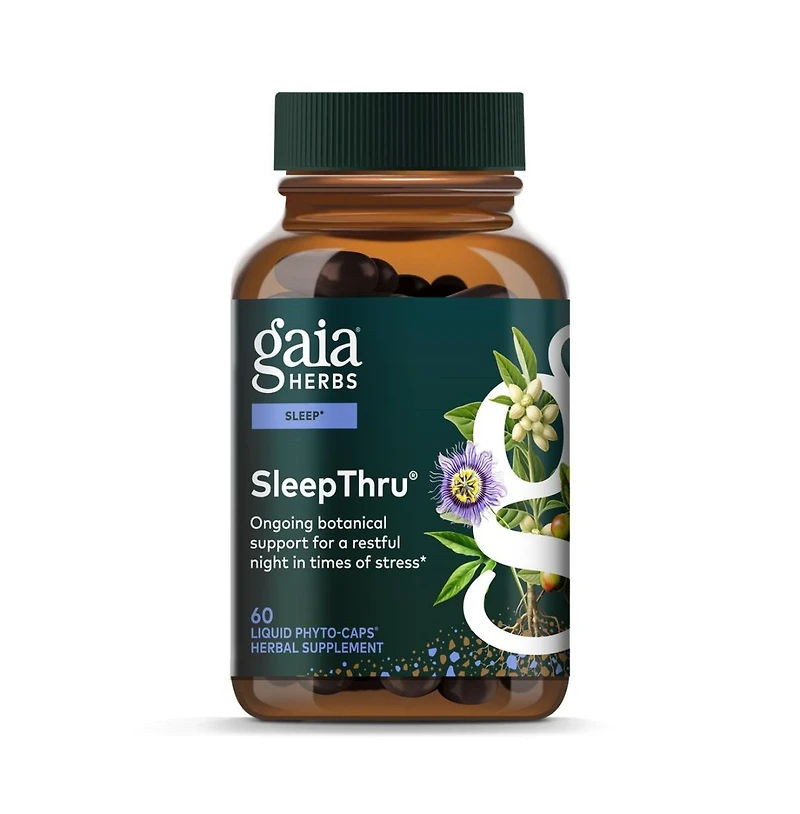 Gaia Herbs SleepThru - Natural Sleep Support Supplement with Organic Ashwagandha Root, Organic Magnolia Bark, Passionflower