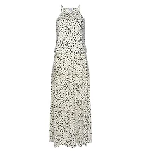 Lascana Women's Viscose Polka-Dot Print High Neck Tiered Maxi Dress
