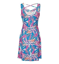 Lascana Women's Printed Strappy Back A-Line Scoop-Neck Short Dress