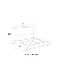 Kings Brand Furniture 6-Piece Bedroom Set - Queen Size Bed with Dresser, Mirror, Chest and 2 Nightstands