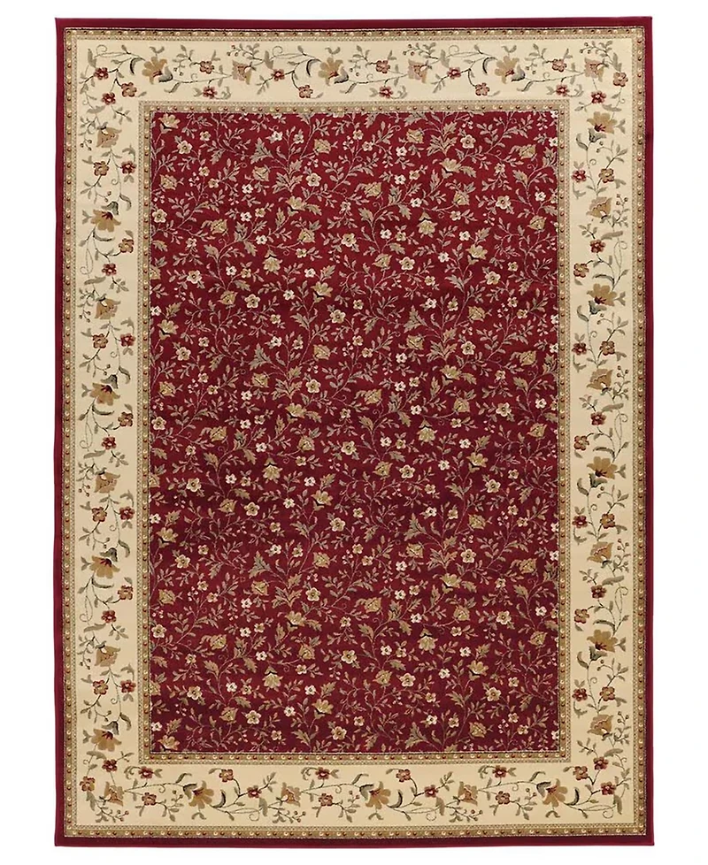 Closeout!! Km Home Pesaro Floral Red 3'3" x 4'11" Area Rug