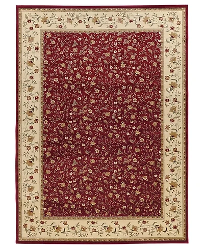 Closeout!! Km Home Pesaro Floral Red 3'3" x 4'11" Area Rug