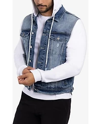 Men's Hooded Sweatshirt Denim Jacket