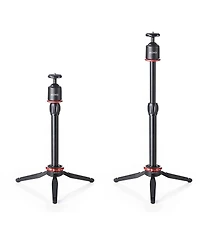 Movo Universal Mini Camera Tripod with Extendable Pole (Mv-T1) Adjustable Head, Heavy-Duty Aluminum Travel Stand for Dslr, Mirrorless, GoPro