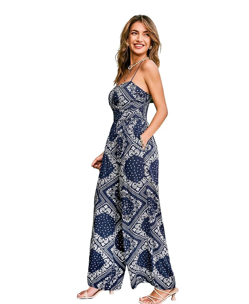 Cupshe Women's V-Neck Zipper Closure Unlined Jumpsuit