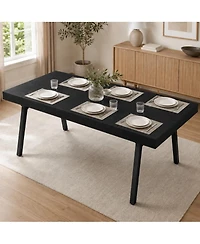 Gaomon 71-Inch Industrial Dining Table For 4-6 People, Rectangular Kitchen Built With Sturdy Metal Frame