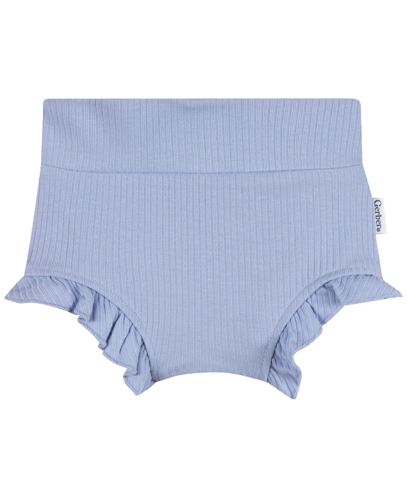 Gerber Baby Girls' Bubble Ruffle-Hem Shorts, 3-Piece Set