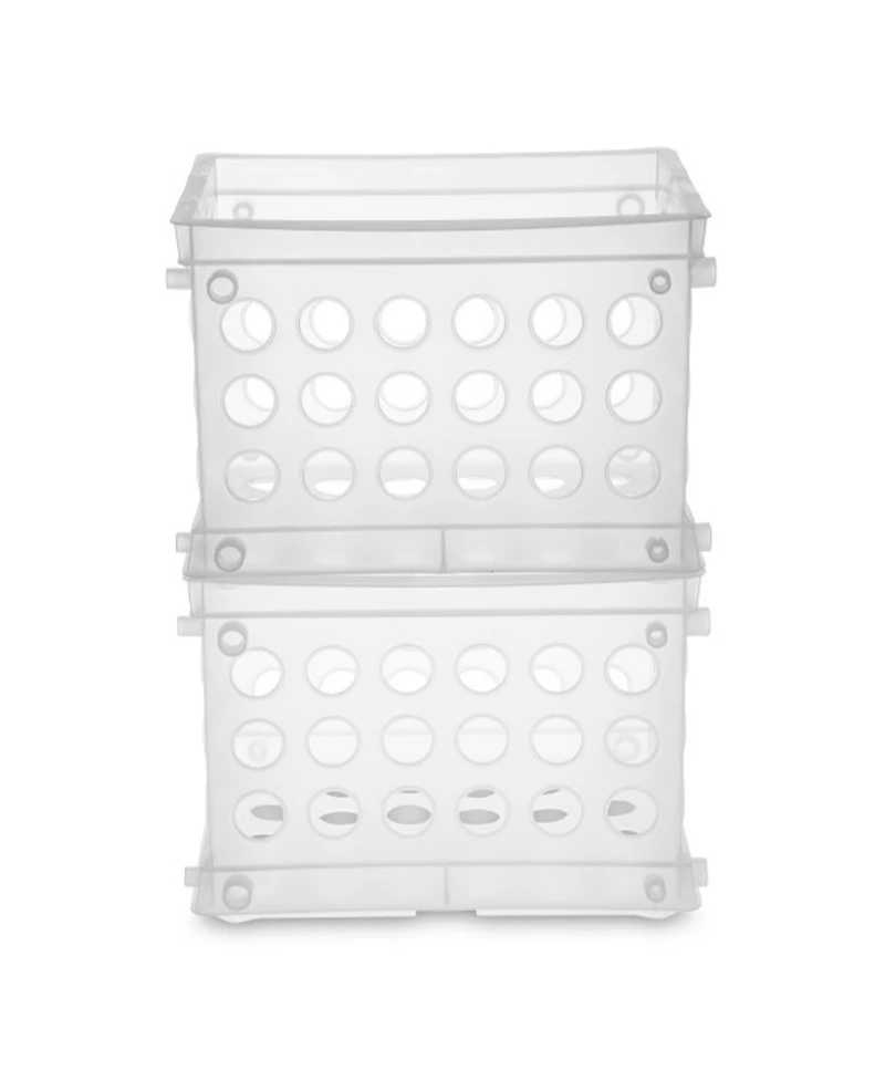 Sterilite Convenient Mini Square Small Storage Organizing Crate, Clear (12 Pack)