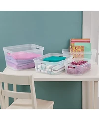 Sterilite 6.25x6.25x15 In Narrow Storage Bin with Carry Handles, Clear (8 Pack)