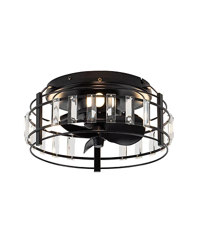 Parrot Uncle 13-inch Matte Industrial Bladeless Fandelier Flush Mount Ceiling Fan with Remote