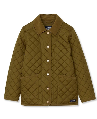 Lands' End Girls' 4-16 Water-Resistant Quilted Corduroy Collar Jacket
