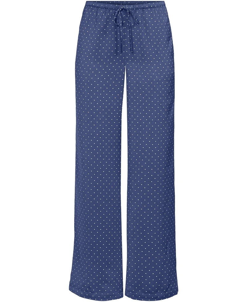 Lands' End Women's Creaseless Silky High Rise Wide Leg Drawstring Pants