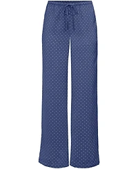 Lands' End Women's Creaseless Silky High Rise Wide Leg Drawstring Pants