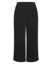 City Chic Plus Jett Pleated Sateen Wide-Leg Pants